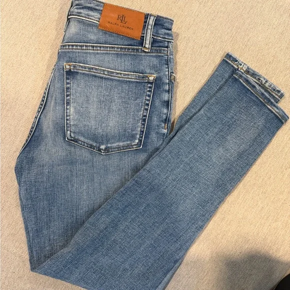 Lauren Ralph Lauren Women’s Mid-Blue Skinny Jeans — Fitted Stretch Denim - Picture 4 of 4